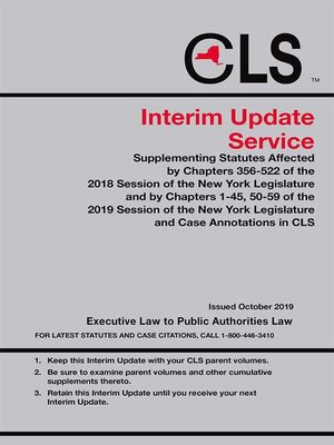 cover image of New York Consolidated Laws Service (CLS) Interim Update Service